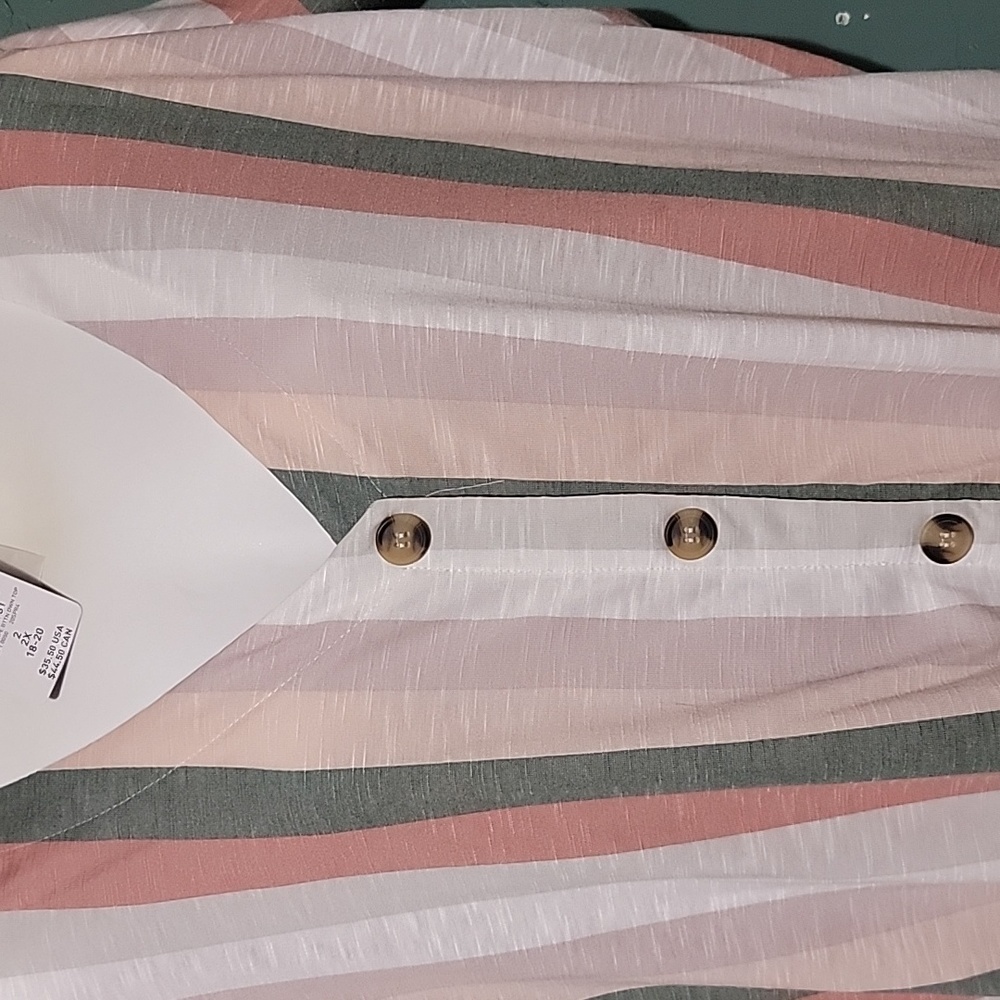 Torrid  Multi stripe Button down tie Top NWT